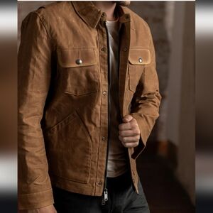 Iron & Resin Mens Tan Cruiser Canvas Jacket Size S Riding Workwear Heritage